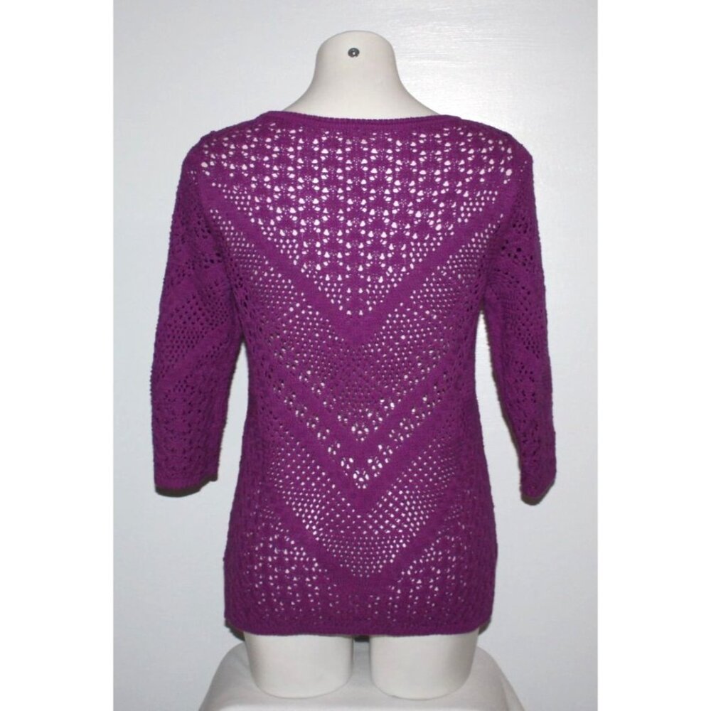 CHICO'S Women's Purple Cotton Sweater Size 0 S - Picture 2 of 3